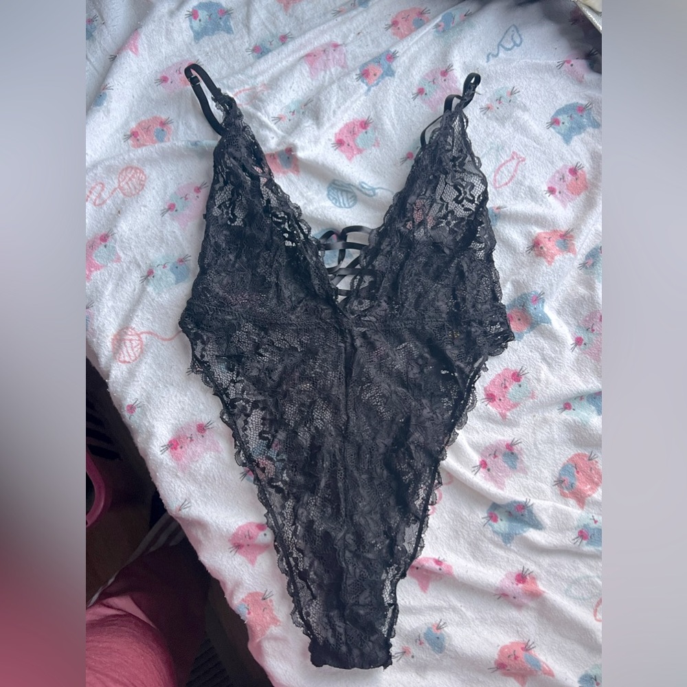 EUC Lace Teddy Lingerie w/ corset detail